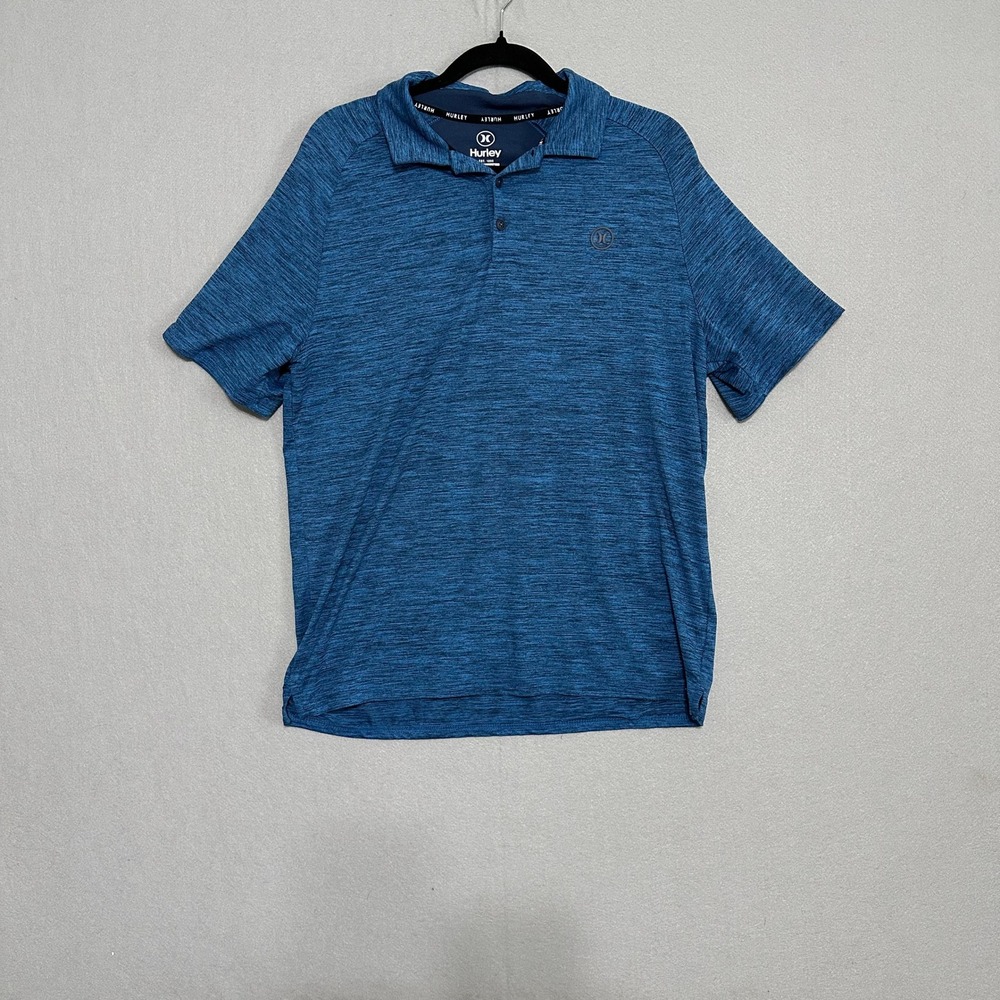 Hurley Mens Blue Heather‎ Space Dye Performance Short Sleeve Polo Shirt Medium